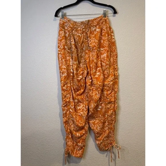 Free People Dusk till dawn Parachute Ruched Pants Boho Sz Small - Picture 7 of 7